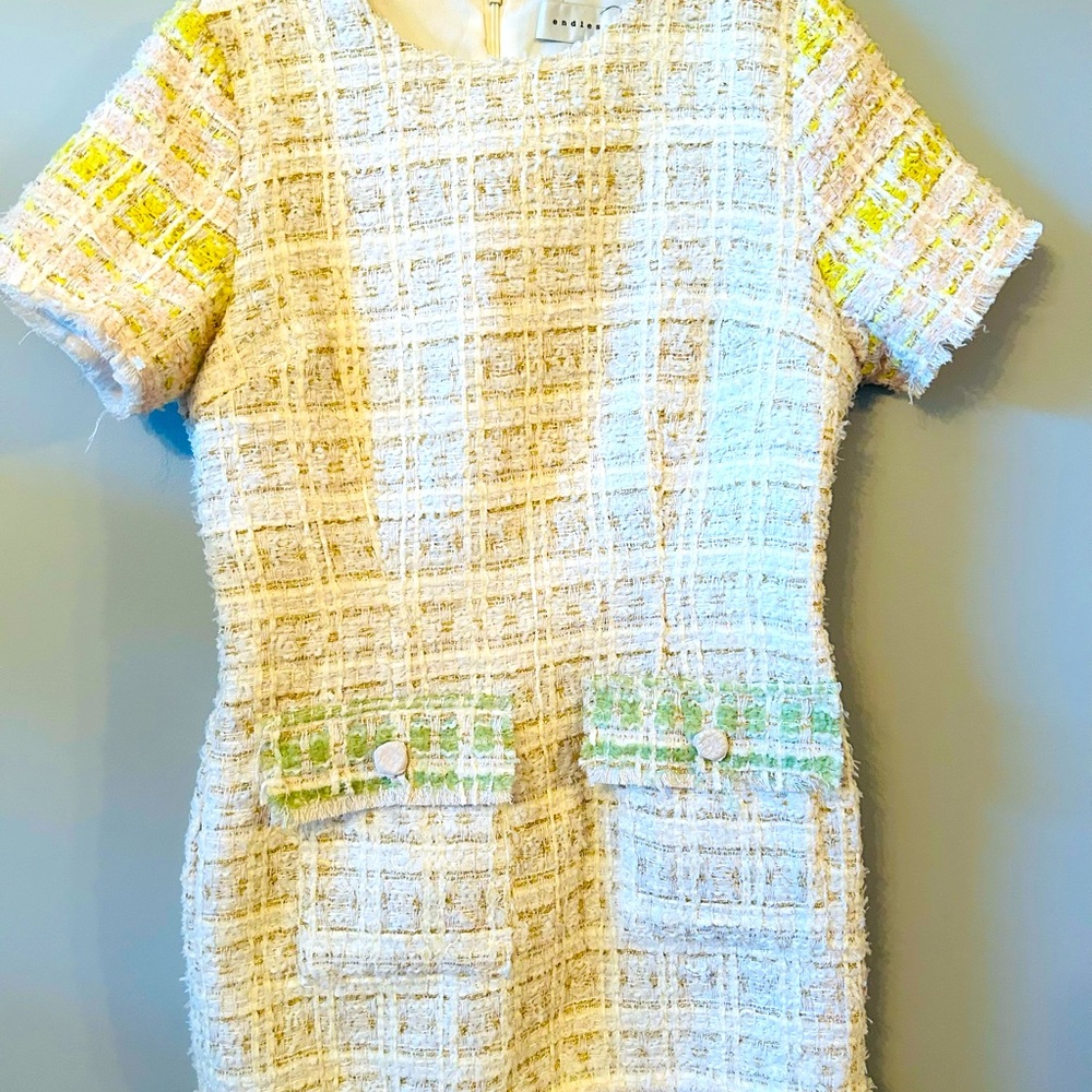 Endless Rose Color Block Tweed Mini Dress